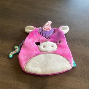Squishmallows, Pink and Purple Unicorn Plush Pouch
